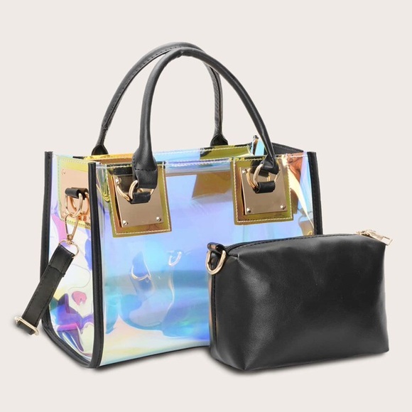 See-thru Multicolor Holographic Purse Brand New - Picture 3 of 11